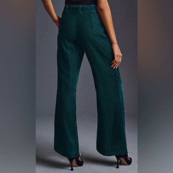 Anthropologie Maeve Avery Wide Leg Trousers Green Womens Size 10 - Picture 4 of 9